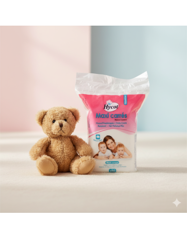 Carrés de Coton Hycot – Douceur 100% Naturelle pour Bébé (Boîte de 80) — BabyMam