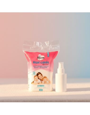 Carrés de Coton Hycot – Douceur 100% Naturelle pour Bébé (Boîte de 80) — BabyMam