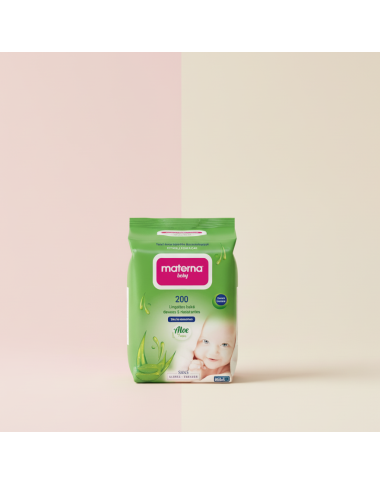 Lingettes Bébé Materna (Pack de 200) : Format Économique à l'Aloe Vera en Tunisie
