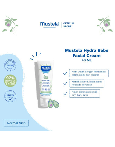 MUSTELA HYDRA BEBE CREME VISAGE 40ML