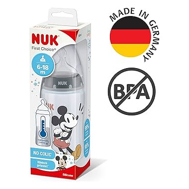 NUK FIRST CHOICE BIBERON MICKEY MOUSE 6-18 MOIS 300ML