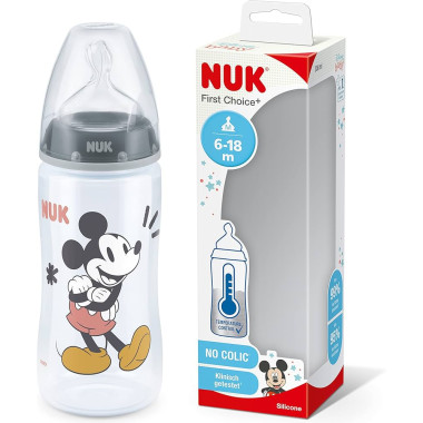 NUK FIRST CHOICE BIBERON MICKEY MOUSE 6-18 MOIS 300ML